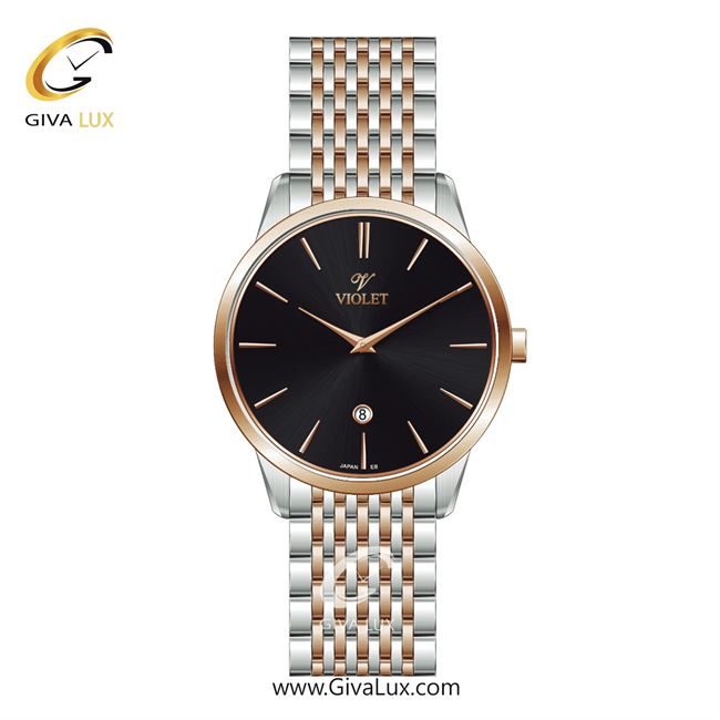 ساعت مچی اورجینال مردانه ویولت VIOLET نقره ای-رزگلد | نقره ای-رزگلد| مشکی| کد رفرنس 0639/2